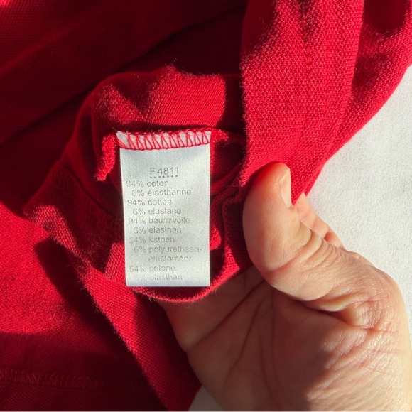 Lacoste Devanlay Vibrant Red Classic Preppy Collared Long Sleeve Polo Shirt - Picture 12 of 15
